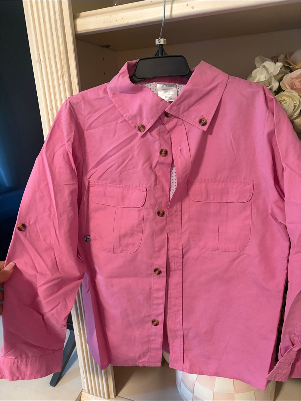 Prodoh boys Lightweight Button-Up Shirt Jacket - Pink (M 10)